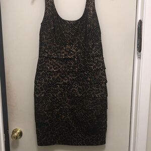 Chic Black and Gold Mini Dress